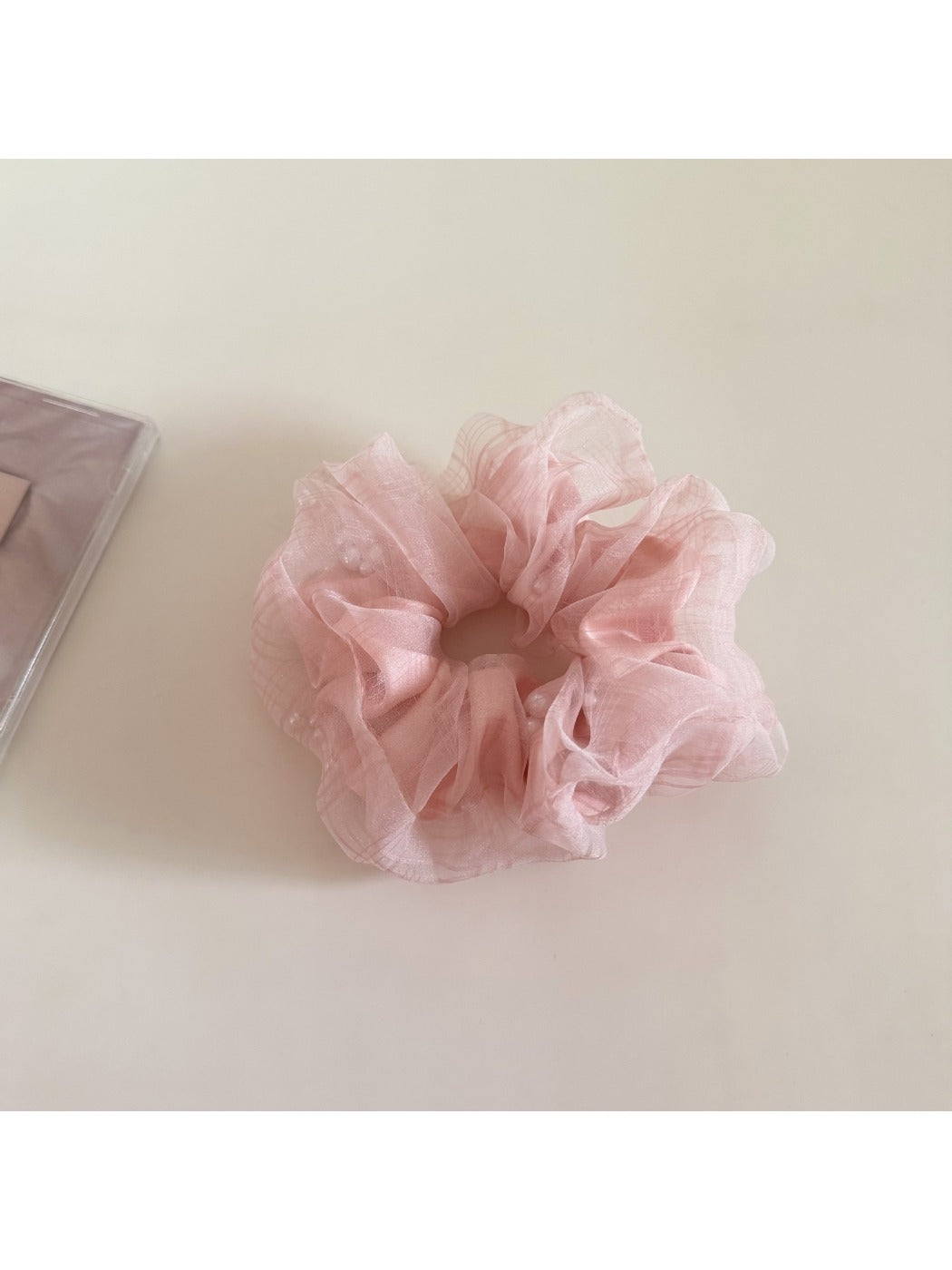 Gifty - Plaid Mesh Satin Scrunchie