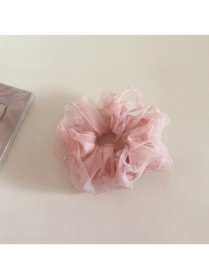 Gifty - Plaid Mesh Satin Scrunchie