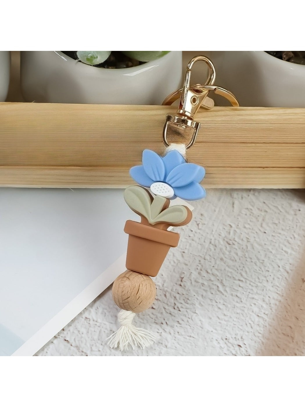 Keypus - Silicone Lotus Potted Plant Keychain