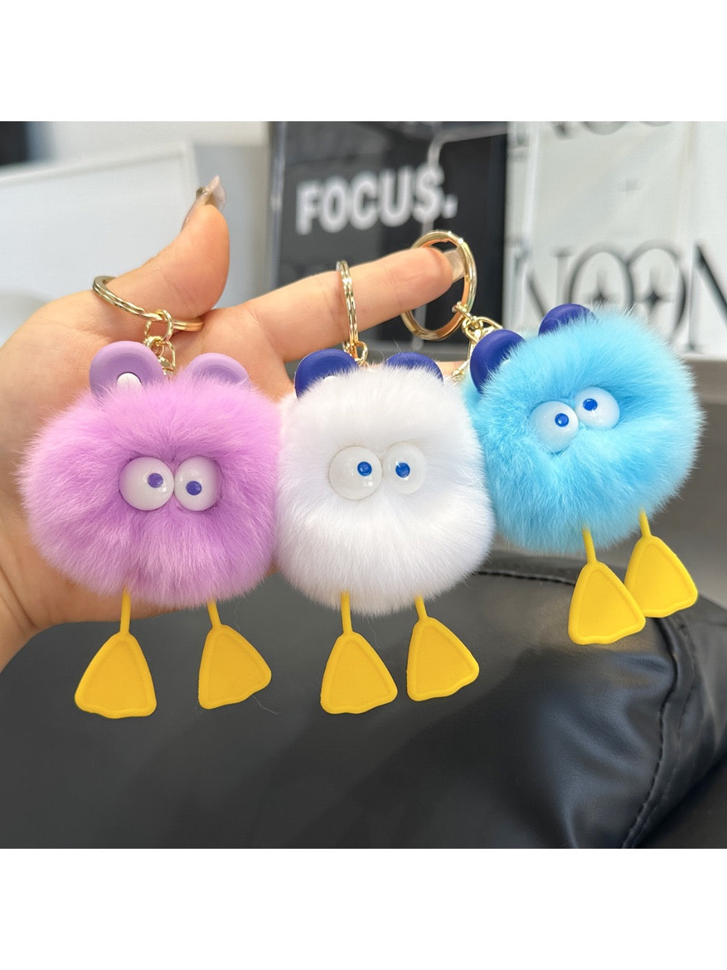 Keypus - Fluffy Duck Keychain For Bags Backpacks