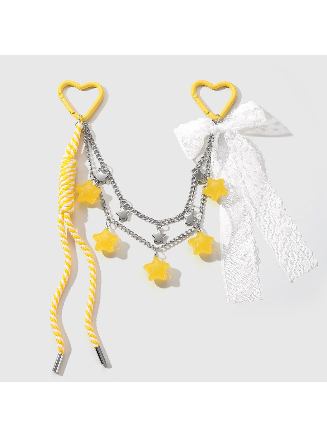Keypus - Y2K Star Heart Bow Chain Bag Charm Keychain