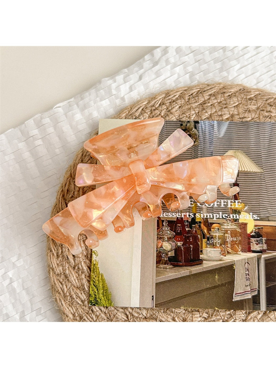 Beau - Alloy Detail Acetate Bow Shape Hair Claw Clip