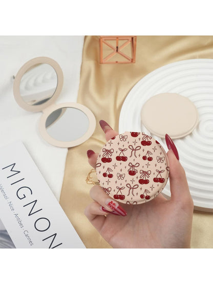 Mirroray - Bow and Cherry Pattern Compact Mirror