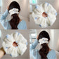 Gifty - Floral Hollow Petal Polyester Scrunchie