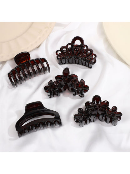 Beau - Glossy Floral Petal Design Hair Claw Clip