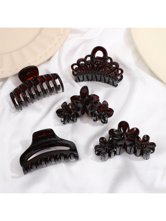 Beau - Glossy Floral Petal Design Hair Claw Clip