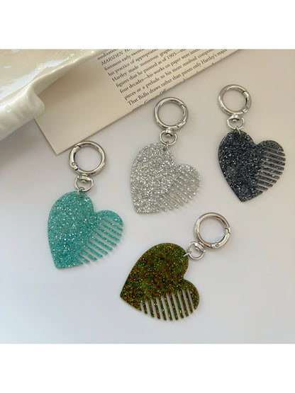 Keypus - Sparkling Heart Comb Keychain