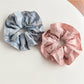 Gifty - Vintage Print Satin Lace Detail Scrunchie