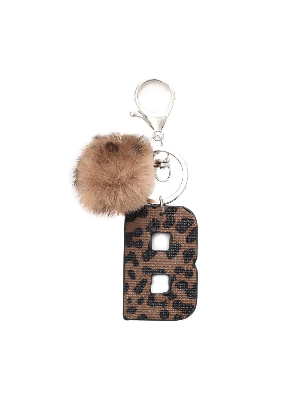 Keypus - Leopard Print Oil-Edged Letter Keychain