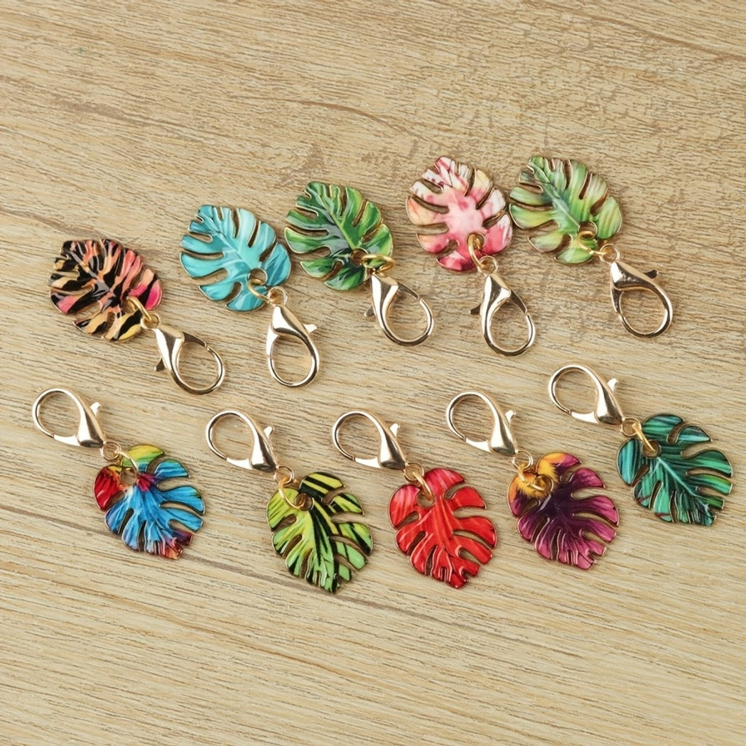 Keypus - Gradient Leaf Design Keychain Set