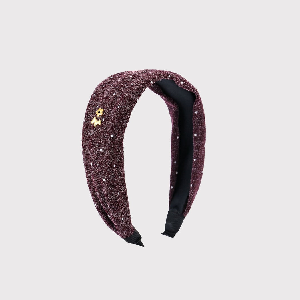 Gifty - Women's Polka Dot Floral Detail Headband