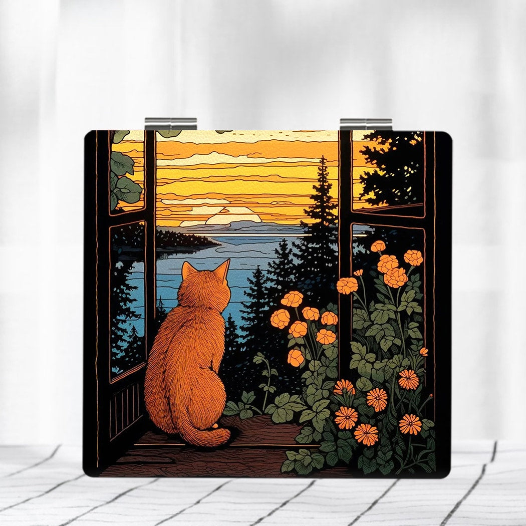 Mirroray - Sunset Cartoon Folding Glass Makeup Mirror