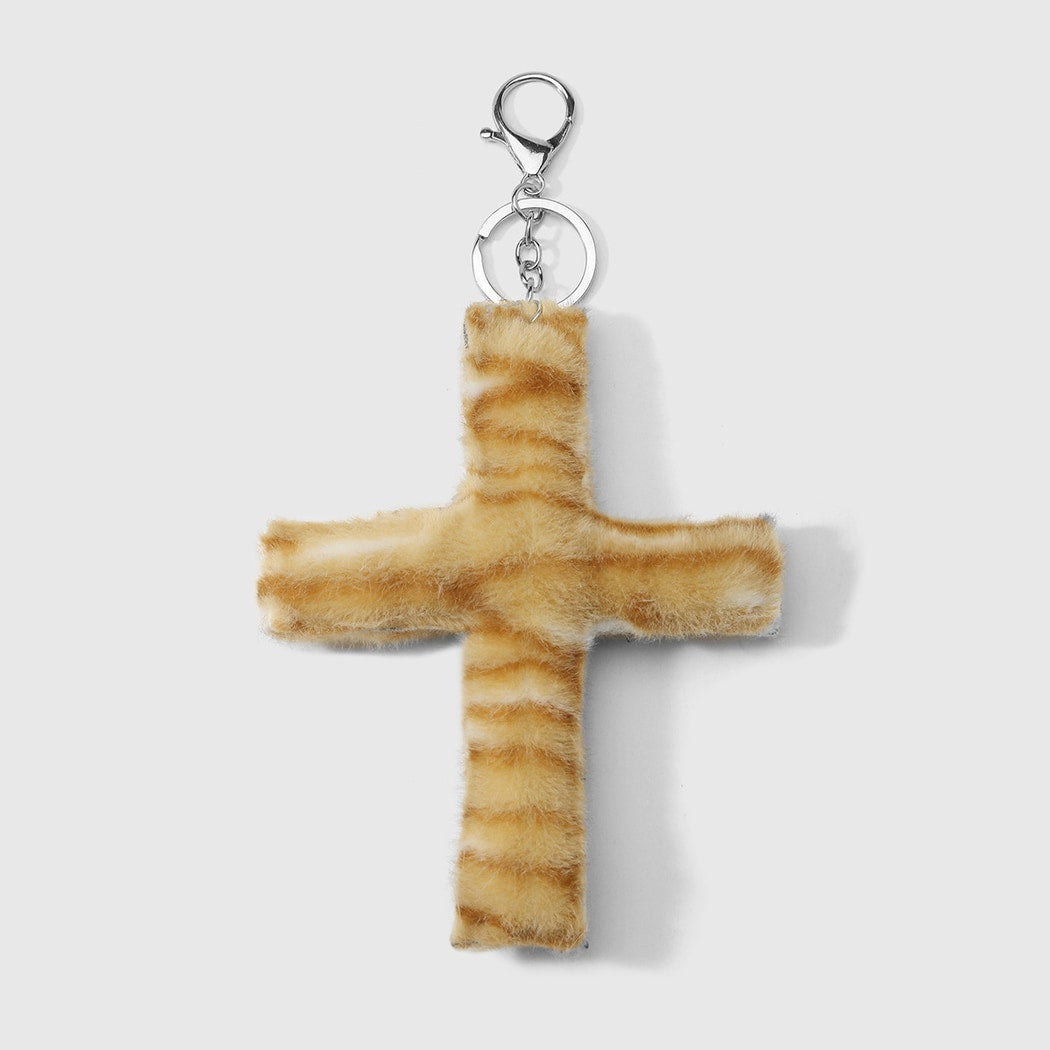 Keypus - Plush Print Detail Cross Keychain