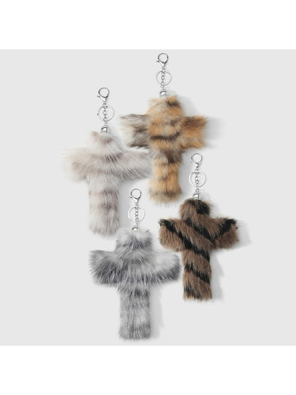 Keypus - Y2K Plush Cross Shape Bag Charm Keychain