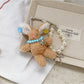 Keypus - Long Ear Plush Rabbit Beaded Bag Charm Keychain
