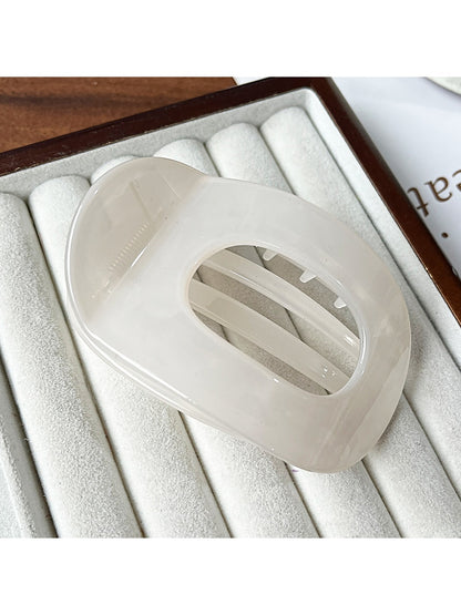 Beau - Glossy Oval Cutout Geometric Back Hair Clip