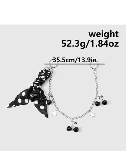 Keypus - Polka Dot Scarf Cherry Chain Bag Charm Keychain