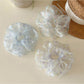 Gifty - Sheer Polka Dot Mesh Look Polyester Scrunchie