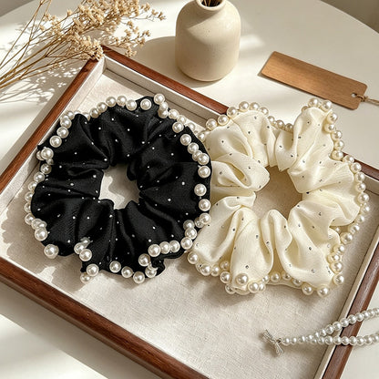Gifty - Beaded Edge Polyester Scrunchie