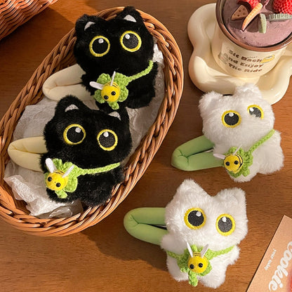 Clio – Plush Cat Hair Clip with Bee Charm