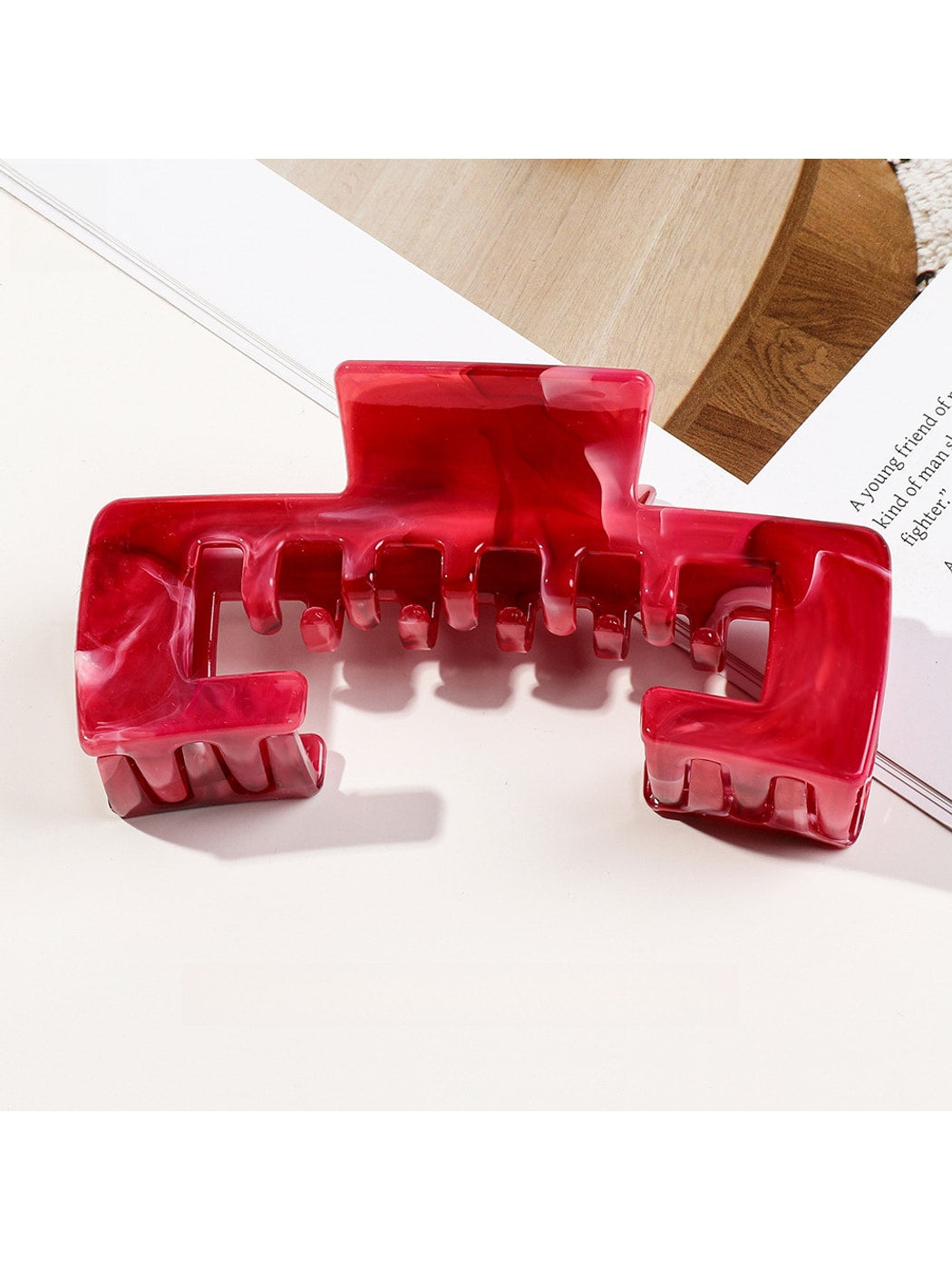 Beau - Geometric Marble Style PC Claw Hair Clip