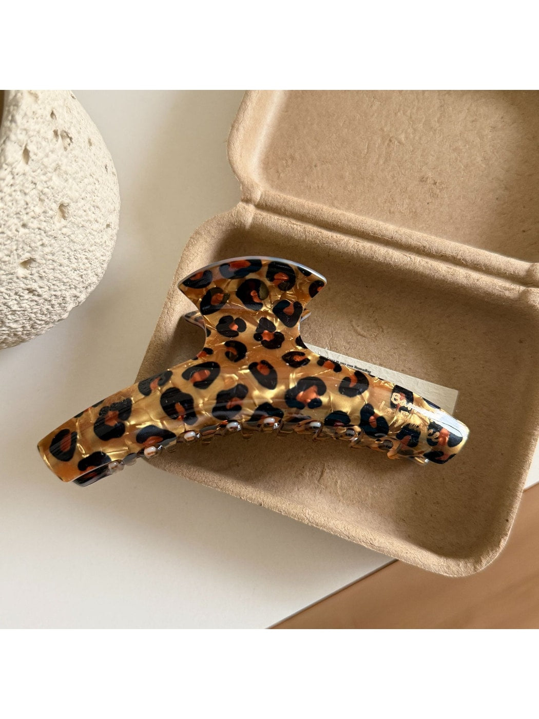 Beau - Leopard Print PVC Alloy Everyday Claw Clip