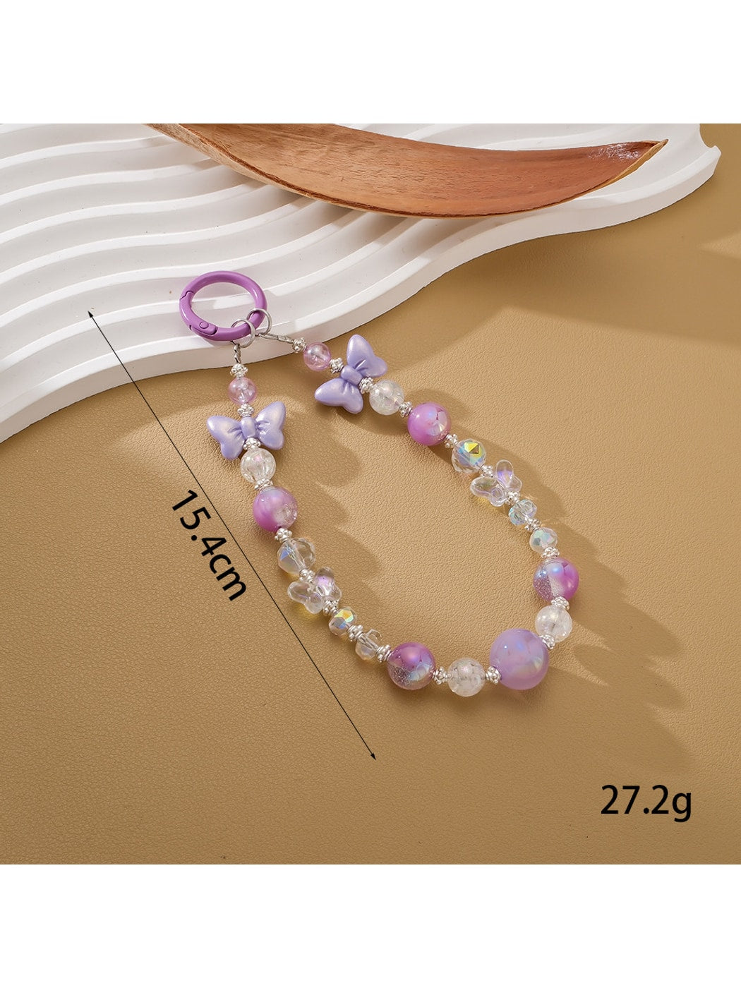 Keypus - Plastic Bead Heart Accent Phone Hanging Charm
