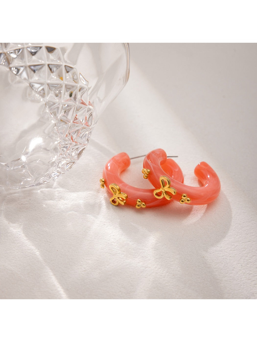 Earedge - Sweetheart Pink Bow Earrings