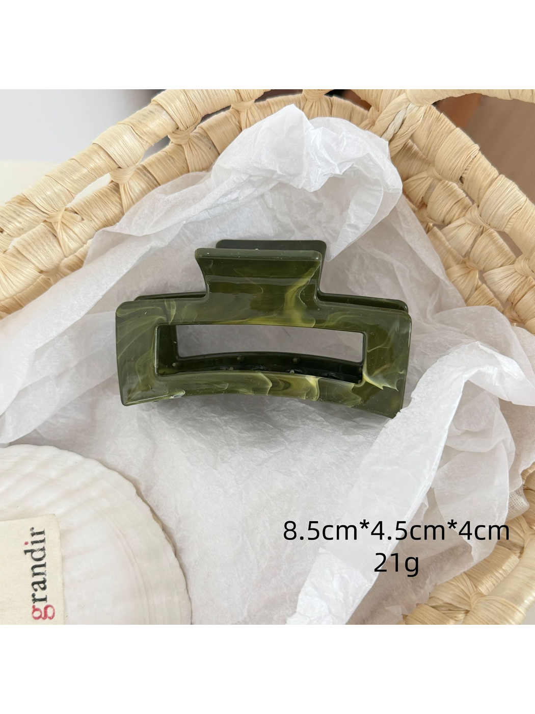 Beau - Marbled Gloss Finish Shape Hair Clip