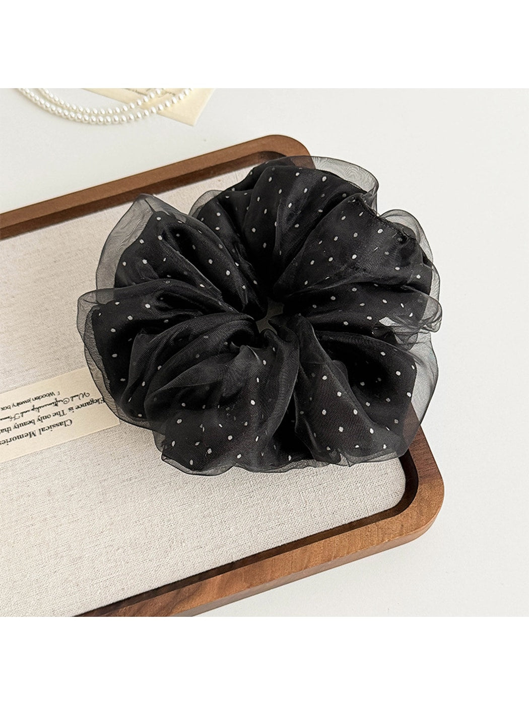 Gifty - Double Layer Polka Dot Mesh Scrunchie