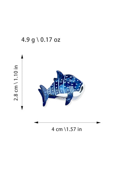 Beau - Glossy Whale Motif Acetate Claw Clip