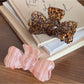 Beau 3D Bow Acetate Hair Claw Clip Vintage showing bow detail and stripe detail