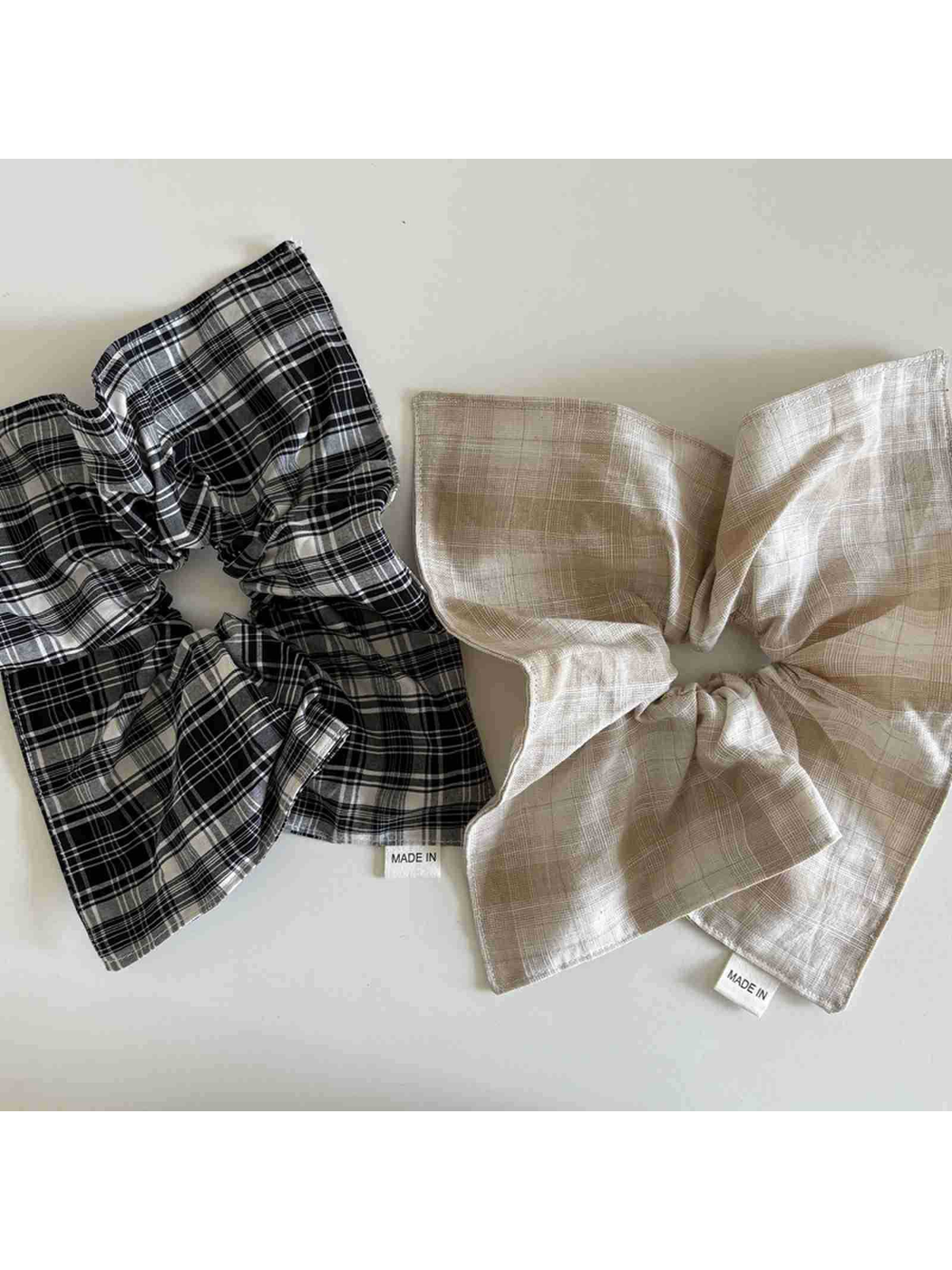 Gifty - Plaid Square Scarf Style Hair Scrunchie