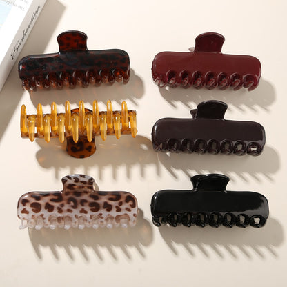 Beau - Retro Gloss Finish Rectangular Claw Hair Clip