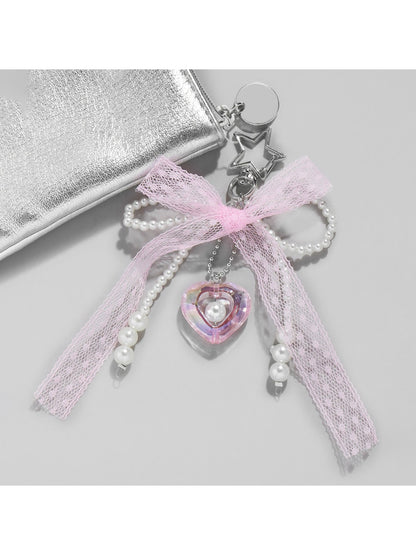 Keypus - Cute Y2K Lace Bow Bag Charm Keychain