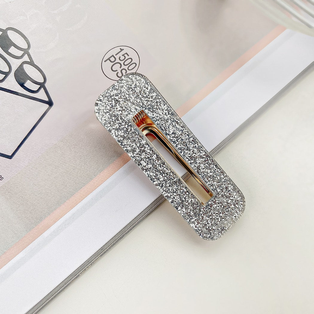 Beau - Glossy Teardrop Shaped Openwork Hair Clip