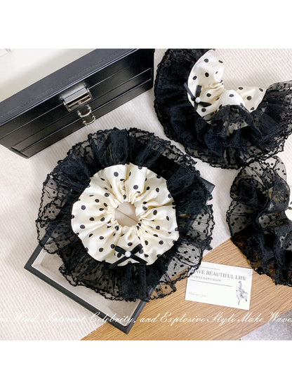 Gifty - Bowknot Wave Point Lace Hair Circle