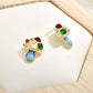 Earedge - Spring Color Block Mushroom Earrings