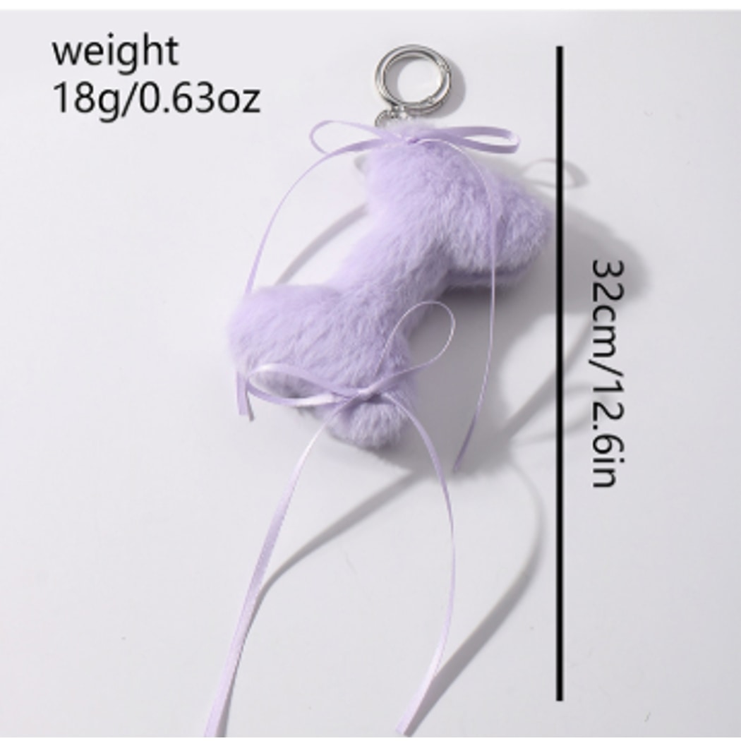 Keypus - Cute Plush Bone and Bow Keychain