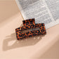 Beau - Retro Leopard Print Square Claw Clip