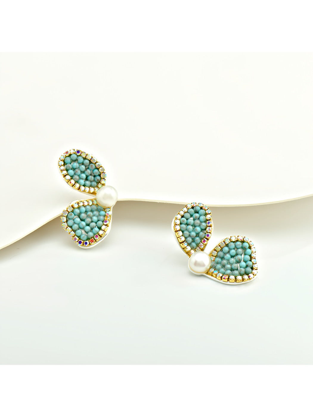 Earedge - Minimalist Beaded Butterfly Wing Earrings