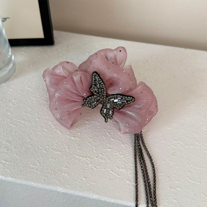 Beau - Decorative Ruffled Bow Hair Claw Clip