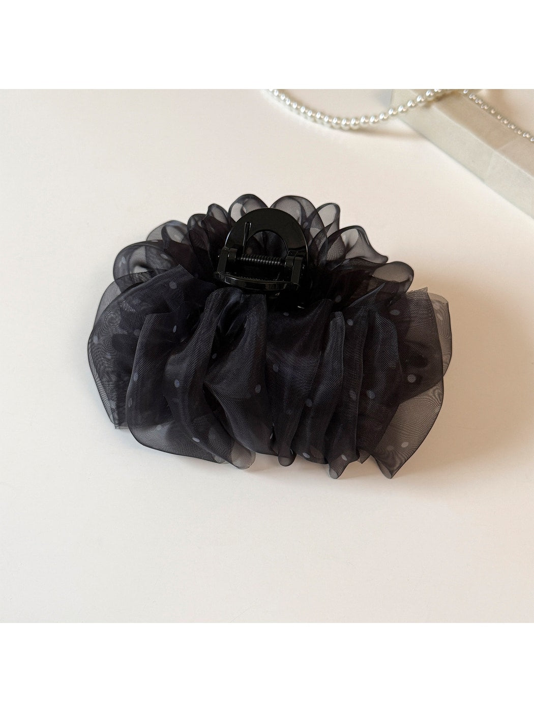 Beau - Cloud Ruffle Mesh Polka Dot Hair Claw Clip