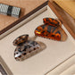 Beau - Semi Circular Leopard Print Hair Claw Clip