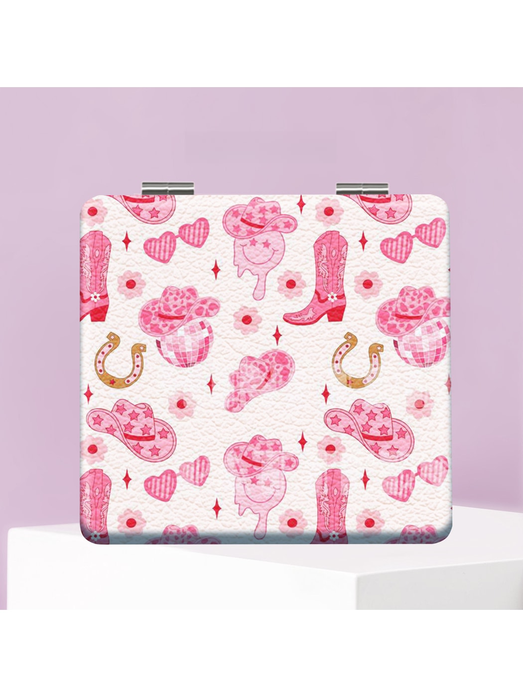 Mirroray - Printed PU Folding Makeup Mirror