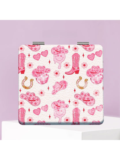 Mirroray - Printed PU Folding Makeup Mirror