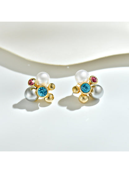 Earedge - Colorful Beaded Stud Earrings
