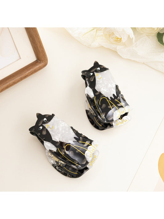Beau - Adorable Black Kitten Hair Claw Clip