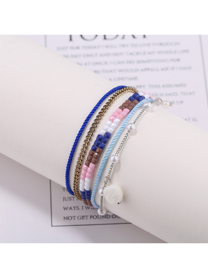 Lovra - Beaded Bohemian Wave Detail Beaded Bracelet