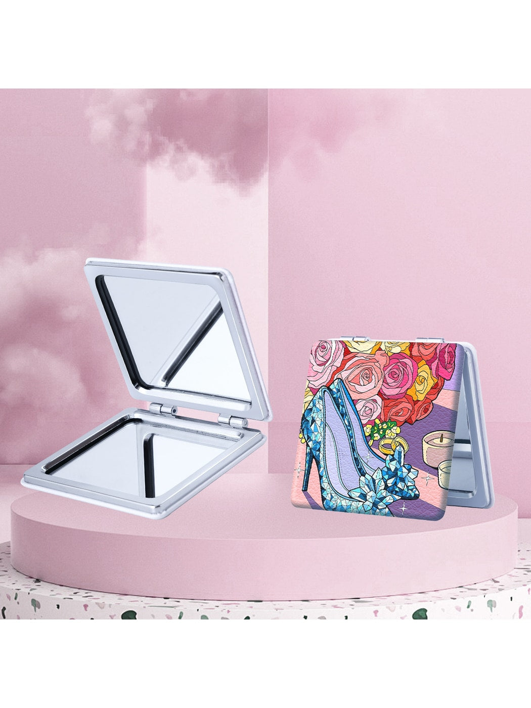 Mirroray - Party Theme Cartoon Print Compact Mirror